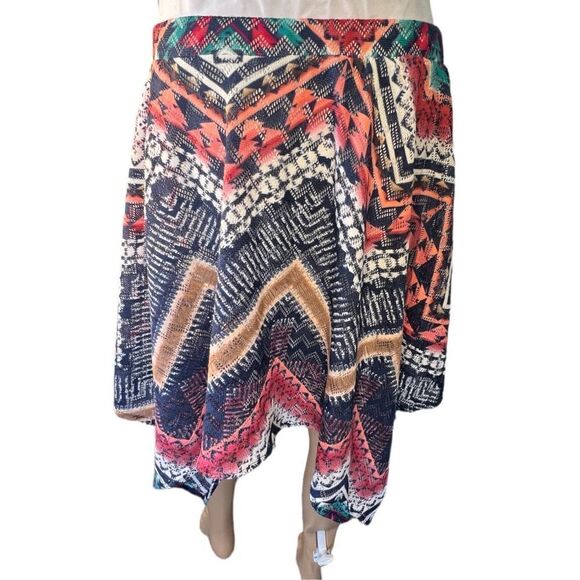 Vanity Colorful Boho Crochet A-Symmetrical Flowy Stretchy Skirt - Picture 5 of 5